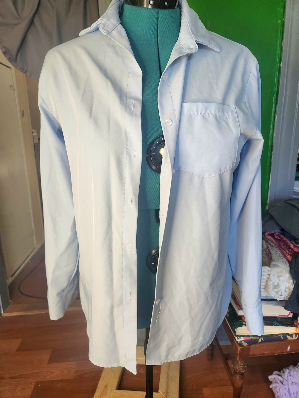 Classic Light Blue Women's Button-Up Shirt